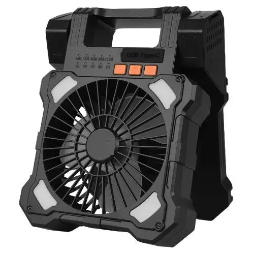 7W 8 Inch Portable Cordless Integrated 20000Mah Rechargeable Solar Led Lantern Fan 1