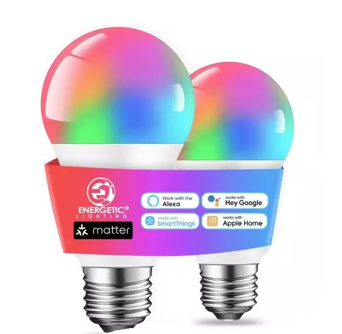 8.5Watt Equivalent A19 Matter Smart E26 Led Light Bulb Rgb Yga03c62-8.5W-Cct+Rgb-M(Pack Of 2) 1