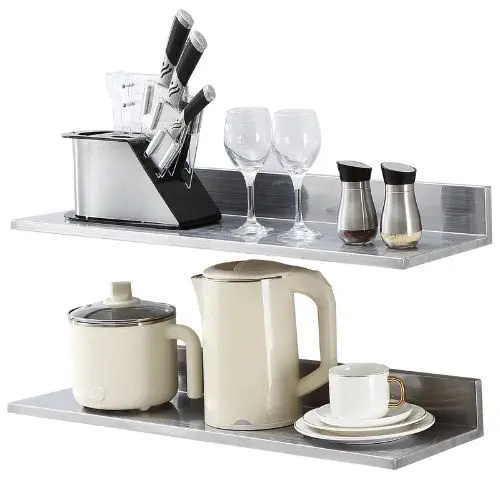 8.6 X 30 In Stainless Steel Shelf, Wall Mounted Floating Shelving Storage Rack For Kitchen Wmsl30 ( Pack Of 2) 1