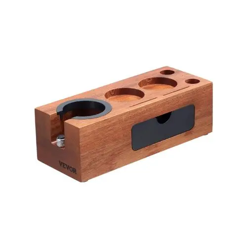 8-In-1 Sapele Wood Espresso Tamping Station With Knock Box 1