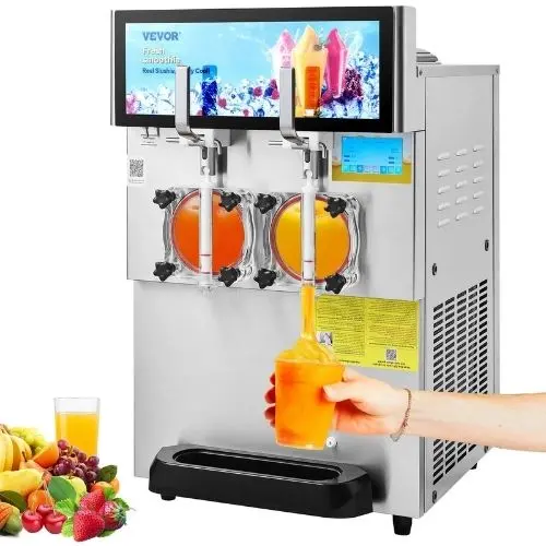 (8 L+4 L) X 2 Commercial Slushy Machine 1155W Stainless Steel For Party Cafes Restaurants Bars Home 1
