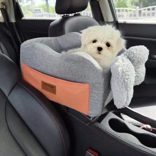 8 Lbs Dog Booster Car Seat Pet Car Seat Small Dog Up To Gray For Car Jbs-Pcs-005-Dark Gray 1