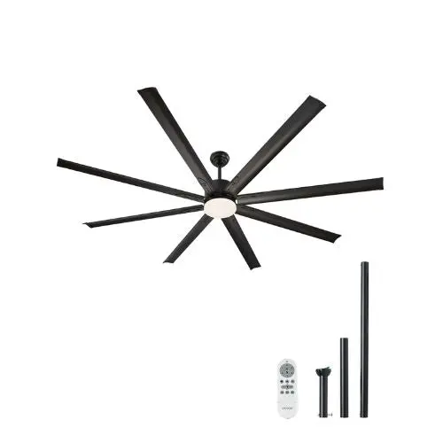 84" Ceiling Fan With Light, 6-Speed Remote Dimmable Reversible Motor 1