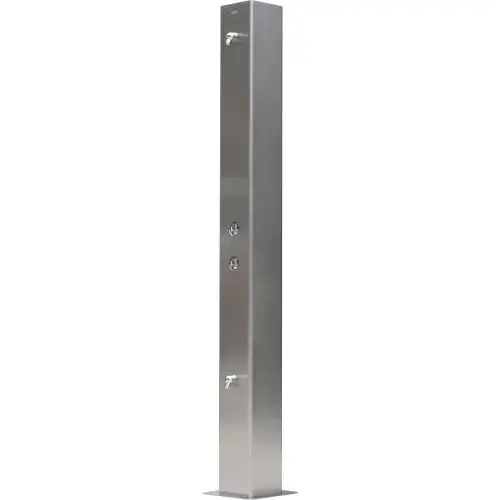 84"H Outdoor Water Shower, 2 Nozzles, Stainless Steel 670434 1