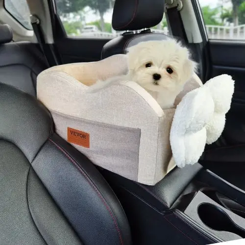 8Lbs Dog Booster Car Seat Pet Car Seat Small Dog Up To Gray For Car Jbs-Pcs-005-Light Brown 1