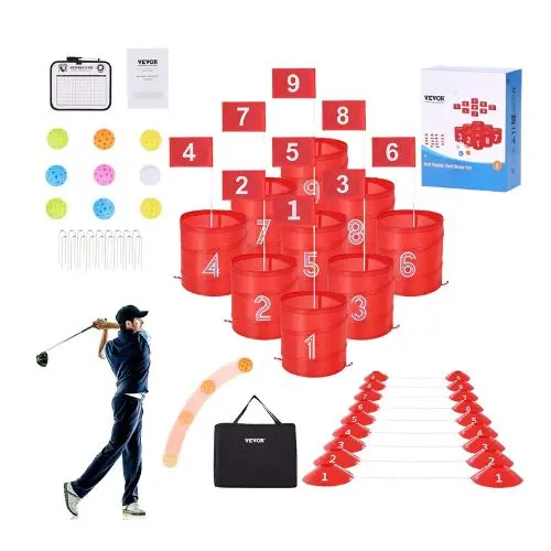 9-Hole Backyard Golf Chipping Game, Portable Outdoor Golf Game For Adults And Kids 1