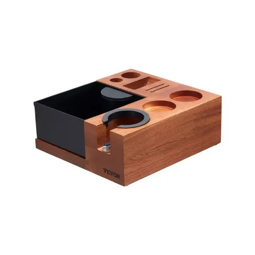 9-In-1 Sapele Wood Espresso Tamping Station With Knock Box 1