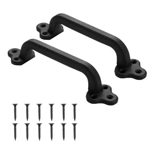 9-Inch Barn Door Handle Rustic Metal Sliding Door Pulls Heavy Duty Carbon Steel With Rust-Resistant Coating For Outdoor (Pack Of 2) 1