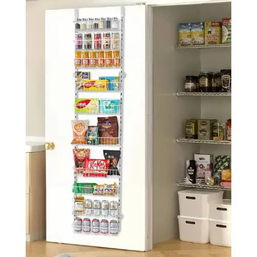 9-Tier Over The Door Pantry Organizer – Heavy-Duty Steel Spice Rack For Kitchen, Laundry, And Bathroom (White) 1