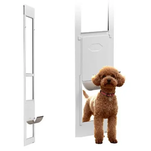91 To 96 In Dog Door For Sliding Glass Door And Adjustable Height With Metal Rotating Hinges Lock Design For Renters 1