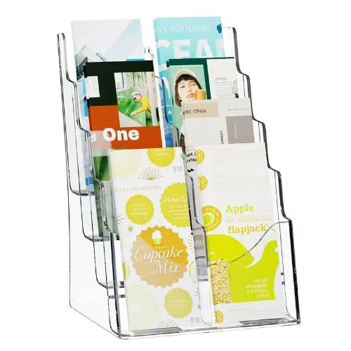 Acrylic Brochure Holder 4-Tier 8.5X11 Display Stand 1