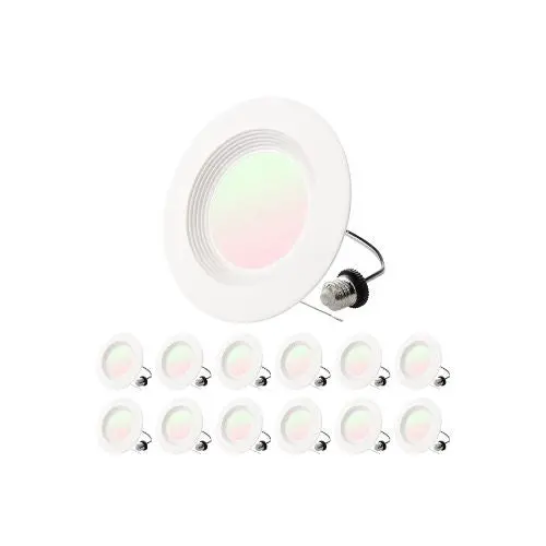 Adjustable 5/6 Inch High Lumen Dimmable Led Recessed Ceiling Downlight Retrofit Kit 12 Pack 1