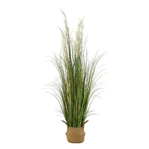 Artificial Reed Flower Grass 47" In Pot Premium Pvc Fake Greenery Shrub For Indoor/Outdoor Home & Office Décor (Pack Of 1) 1