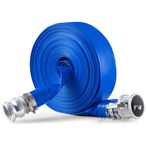 Backwash Hose - 2" X 100 Ft, Blue Pvc With Clamps & Camlock Aluminum Fittings | For Sewage Treatment Water Transport & Agricultural Use 1