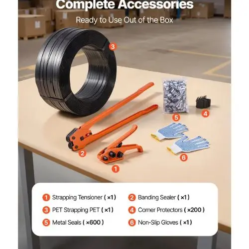 Banding Strapping Kit Heavy Duty Banding Sealer Tool With 2000 Ft Pet Band Plastic Pallet Packaging Strapping Kit 1