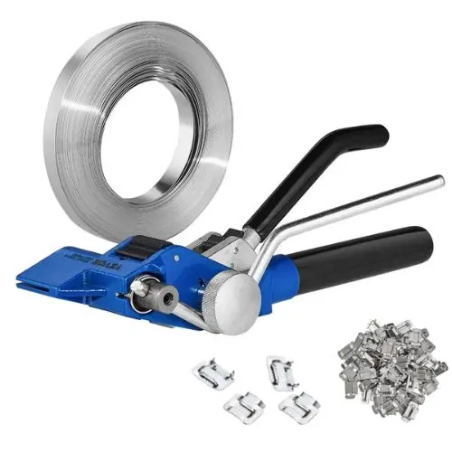 Banding Strapping Kit With Strapping Tensioner Tool 100 Metal Seals Pallet Packaging Strapping Banding Kit 1