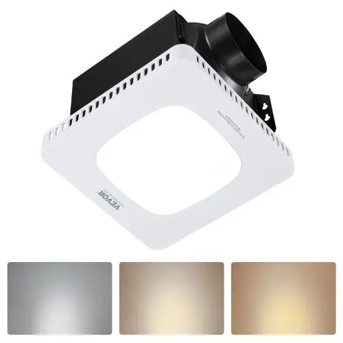 Bathroom Exhaust Fan With Led Light, 110 Cfm 1.5 Sones Quiet Bathroom Vent Fan (White) 1