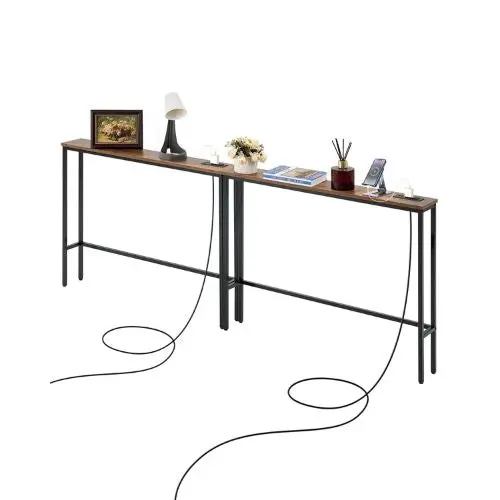 Behind Couch Narrow Console Table With Power Outlets 2-Pack 1