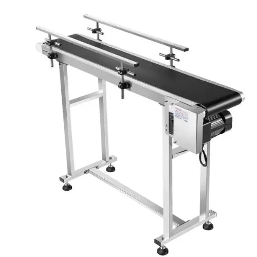 Belt Conveyor 47 X 7.8 Inch Conveyor Table Heavy Duty Stainless Steel Motorized Belt Conveyor For Inkjet Coding Applications Powered Pvc Belt 1