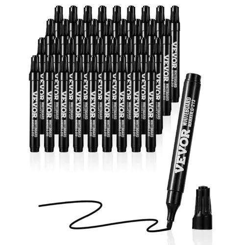 Black Dry Erase Markers Low-Odor Chisel Tip, Easily Erased Bulk For School Office Home (36 Pack) 1