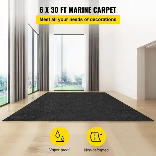 Black Indoor And Outdoor Marine Carpeting Marine Grade Boat Carpet Water-Proof Tpr Backing 1