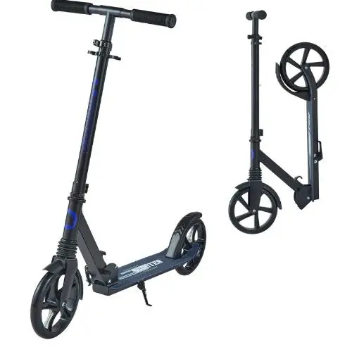 Black + Purple 2-Wheel Kick Scooter For Kids 8+ Teens & Adults Adjustable Handlebar Anti-Slip Deck Lightweight 1