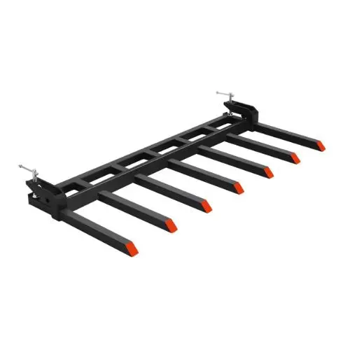 Clamp On Debris Forks For Buckets 4560Lbs Load Capacity Heavy Duty Pallet Forks For Tractor Loader Skid Steer Bolt On Bucket Attachments 1