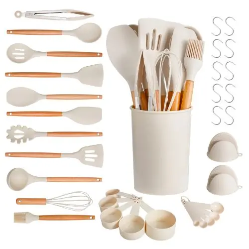 Cooking Utensils Set Silicone Spatula Spoon Heat Resistan Tools For Kitchen Hz-01(Pack Of 34) 1