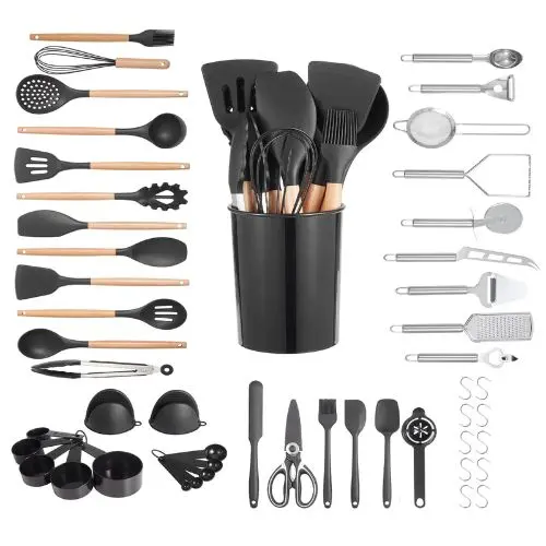 Cooking Utensils Set Silicone Spatula Spoon Heat Resistan Tools For Kitchen Hz-02(Pack Of 50) 1