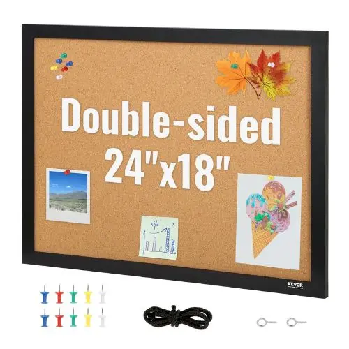 Cork Board Cork Board Double-Sided Bulletin Board With Mdf Sticker Frame For Office&Home 1