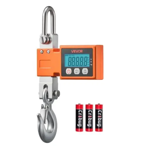 Digital Crane Scale 1100 Lbs/500 Kg Max Capacity Heavy Duty Industrial Hanging Scale With Cast Aluminum Case & Lcd Display 1