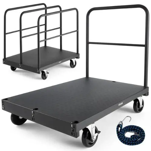 Drywall Cart Dolly -In-1 Steel Panel Truck Cart With 5 Inch Swivel Casters 36 X 24 Inch Platform Truck With 4 Side Handrails For Factory 1