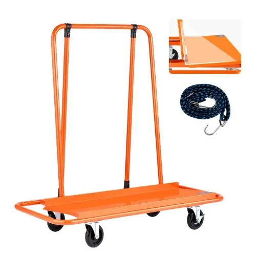 Drywall Cart Dolly Steel Panel Dolly With 4 Swivel Casters  Durable & Long-Lasting  Panel Truck Cart With Tie-Down Strap 1
