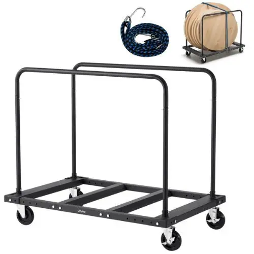 Drywall Cart Dolly Steel Panel Truck Cart With 5 Inch Swivel Casters Lumber Drywall Dolly With Tie-Down Strap 1