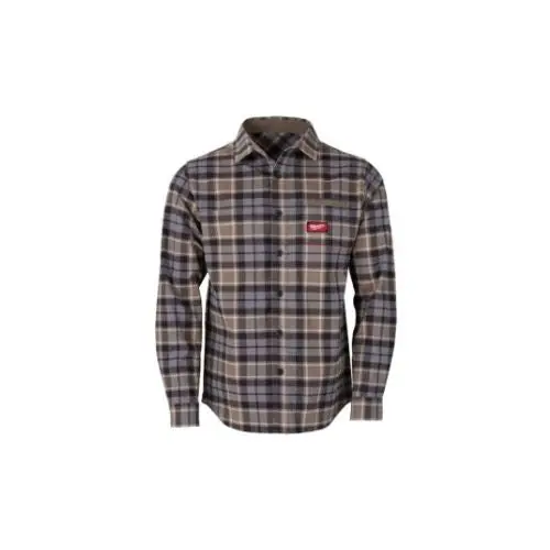Durable Long Sleeve Work Flannel Shirt For Men Grey M551g-3X 1