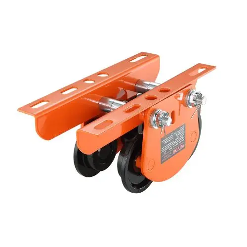 Electric Hoist Manual Trolley Push Beam Trolley With Dual Wheels 2.68"-4.33" Adjustable Beam Flange Width For Straight Curved I Beam 1