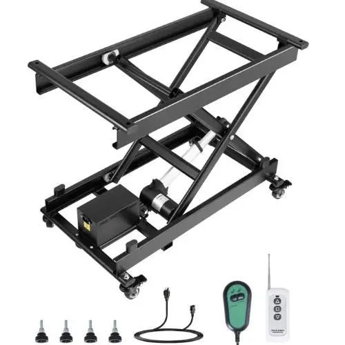 Electric Lift Table 330 Lbs Capacity Single Scissor Lift Table 8 - 28 In Height Adjustable Lifting Platform Coffee Table Lift With 4 Wheels 1