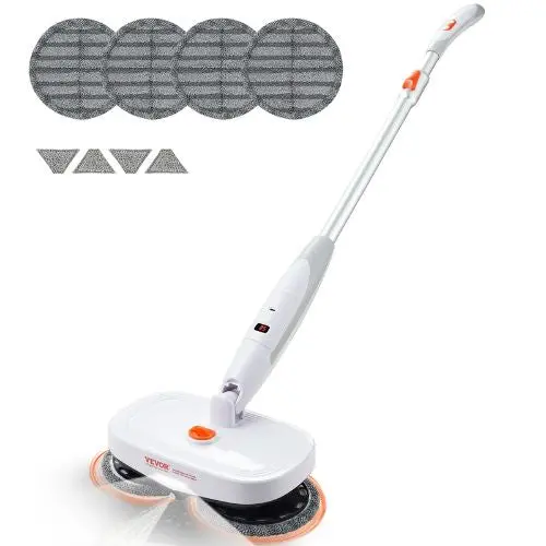 Electric Spin Mop Cordless 40-Min Battery Dual Heads & Led Light For Hardwood/Tile Floor Cleaning 1