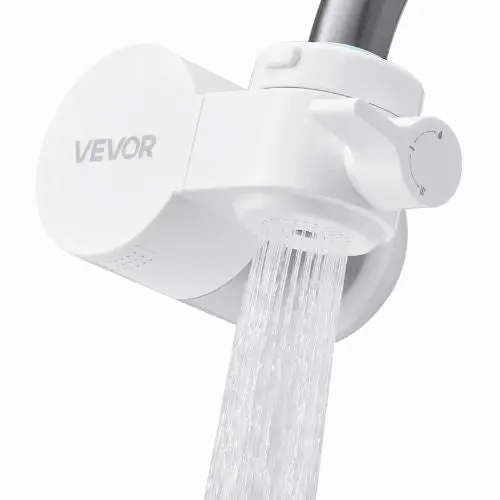 Faucet Mount Water Filter, Horizontal Carbon Fiber Purifier For Sink Tap, Removes Chlorine & Lead, 1 Filter White 1