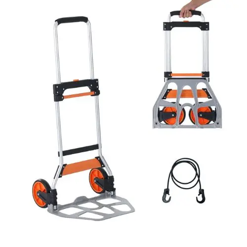 Folding Hand Truck 275 Lbs Load Capacity Aluminum Portable Cart  Convertible Hand Truck And Dolly With Telescoping Handle 1