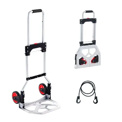 Folding Hand Truck And Dolly 176 Lbs Capacity Aluminum Foldable Cart Heavy-Duty Luggage Trolley Cart With Telescoping Handle 1