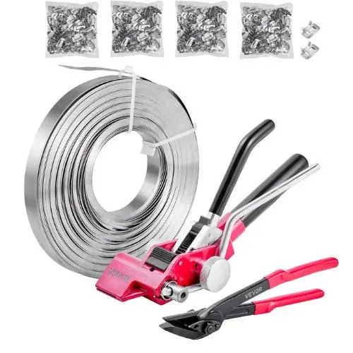Heavy Duty Banding Sealer Tool With 400 Ft Binding Straps Manual Pallet Packaging Strapping Kit For Warehouse Industrial Bundling 1