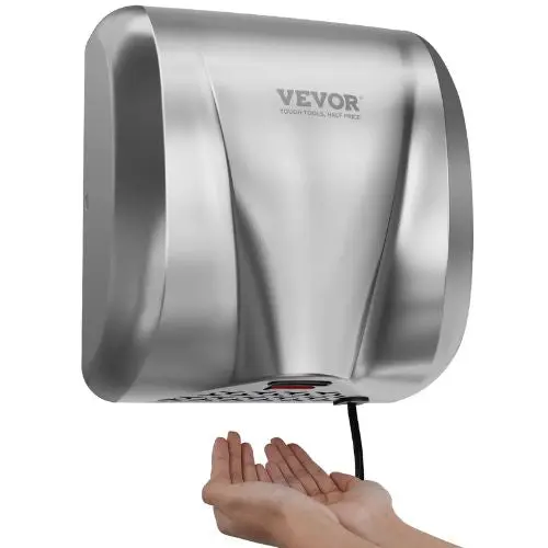 Heavy Duty Commercial Hand Dryer - 1300W High-Speed Stainless Steel Blower | 120V Plug-In/Hardwired | Perfect For Business Restrooms 1