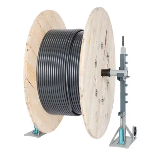 Heavy-Duty Drum Unwinder With Adjustable Tension Ring For Cable Spooling 1