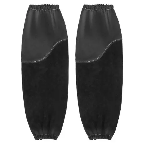 Heavy Duty Welding Protection Sleeves – Flame Resistant Cowhide Leather & Fr Cotton Arm Guards With Elastic Cuffs 1