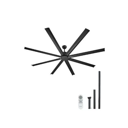 High Airflow 84 Inch Aluminum Blade Ceiling Fan With Remote Control For Patio & Living Room 1