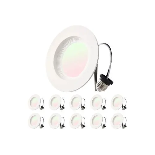 High Efficiency 4-Inch Led Ceiling Recessed Lights With Selectable White Tones 10 Pack 1