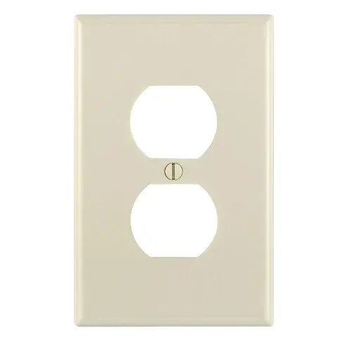 Leviton 1 Gang Duplex Outlet Wallplate Midway Size Light Almond Pj8-T 1