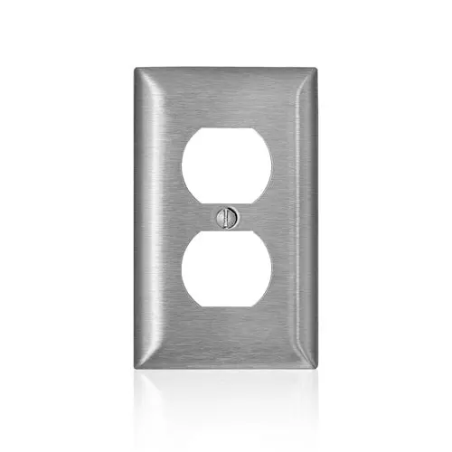 Leviton 1 Gang Duplex Receptacle Wallplate C Series Stainless Steel Ss8-40 1