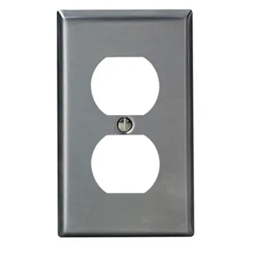 Leviton 1 Gang Duplex Receptacle Wallplate Stainless Steel Ssj8-40 1